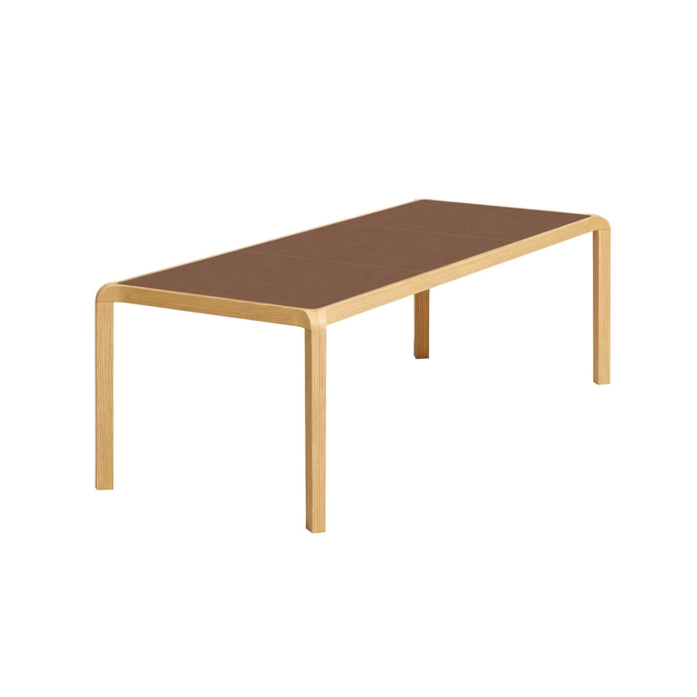 Table CAMPA 240 x100 Chêne/Cuir Tabac ZANOTTA
