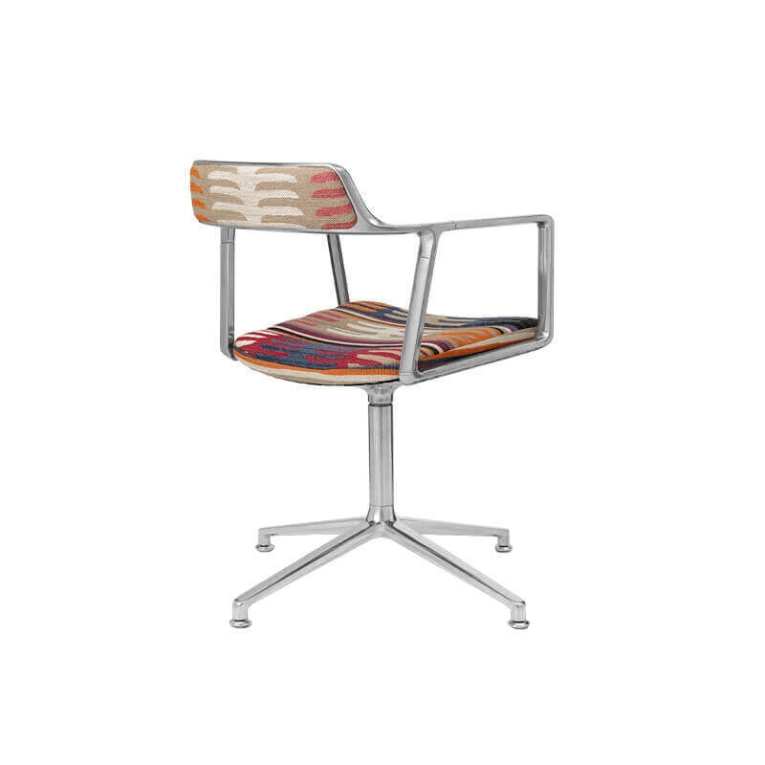 SWIVEL CHAIR 452 à patins Tissu Todos Santos Mexico Edition / Aluminium poli  VIPP