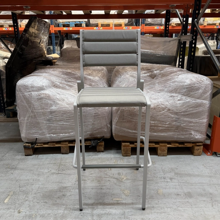 Outdoor Stool LATITUDE Grey with seat and back cushions KETTLER