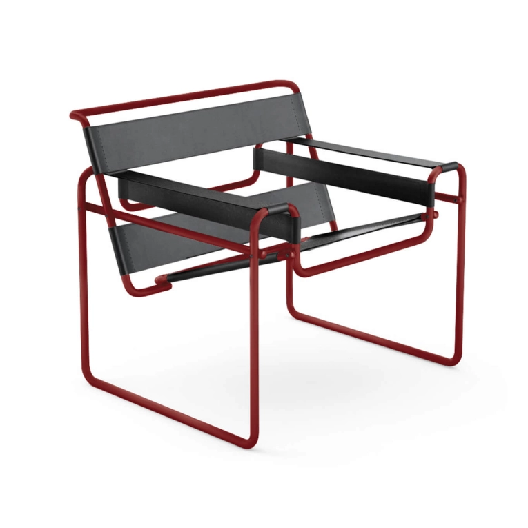 Fauteuil WASSILY Rouge mat/ Noir KNOLL