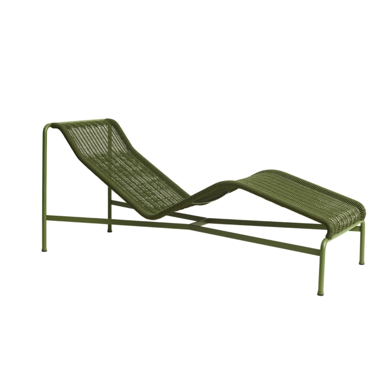 Outdoor Bench and Sunlounger PALISSADE CORD Chaise Longue Olive HAY