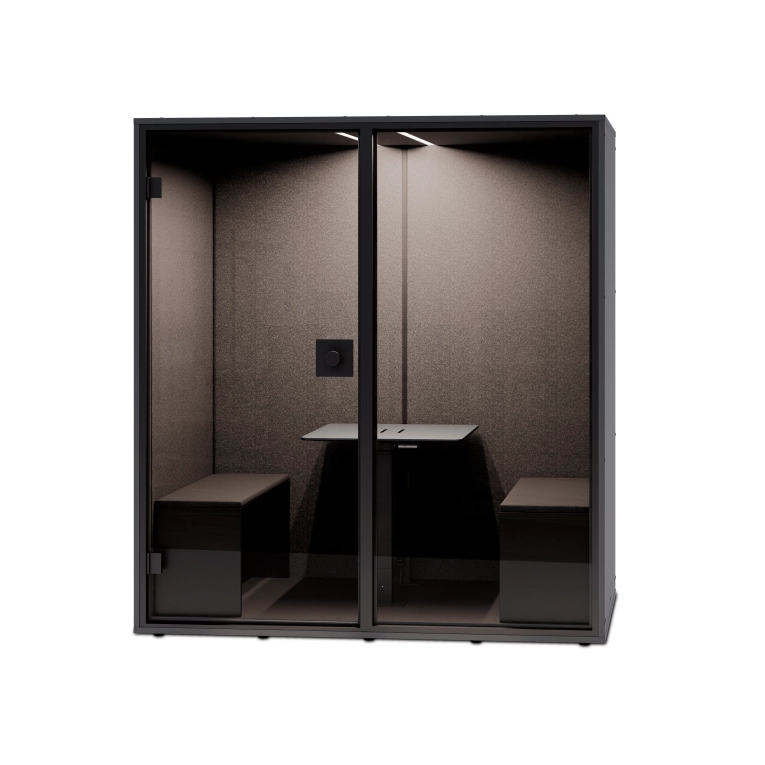 Cabine acoustique BA MEET Fond plein Noir BERLIN ACOUSTICS
