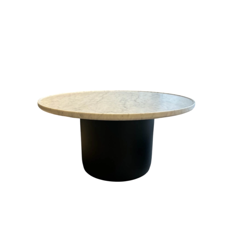 Coffee Table BUTTON Marbre Carrara Piètement noir mat B&B ITALIA