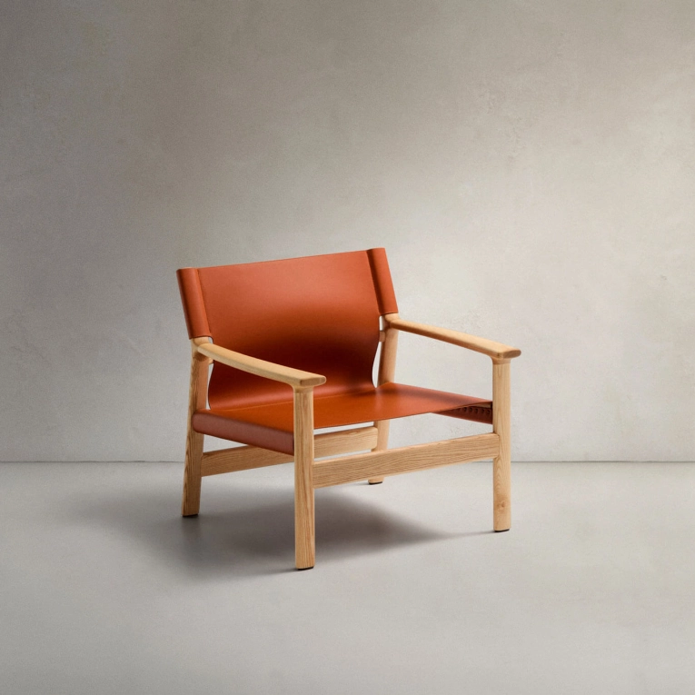 JAN Frêne naturel / Cuir Marron KAVE HOME