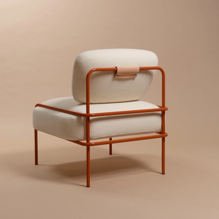 Easy chair LAIME 42 Brown orange/ Arpin écru NOMA