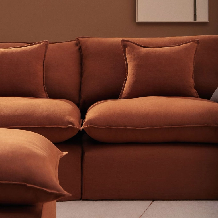 ANARELA modulable 2 places Lin Terracotta KAVE HOME