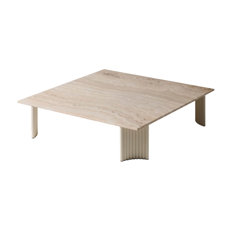 Outdoor Coffee Table VIDALENTA 120x120 Travertin/ Panna White CASSINA