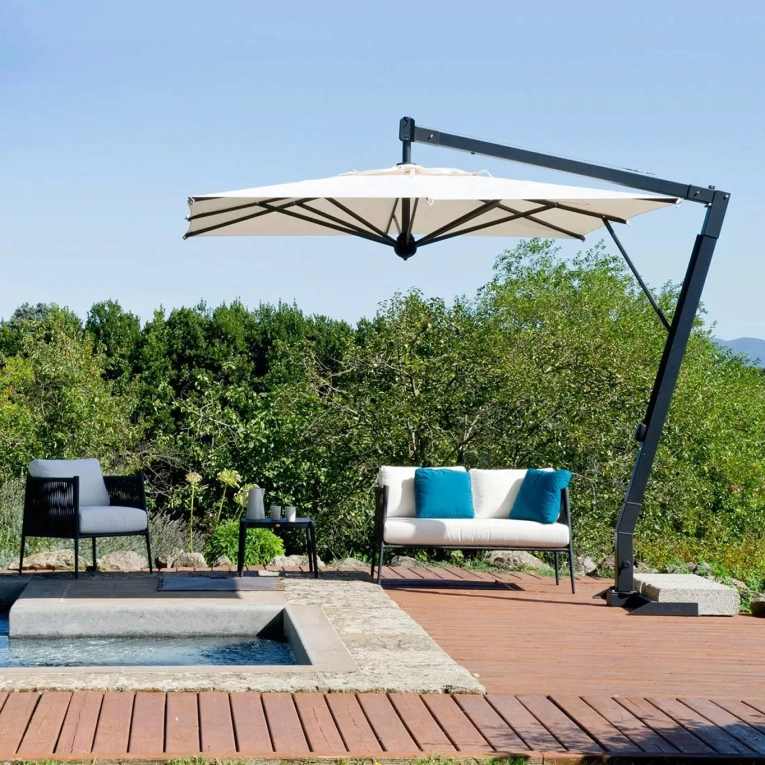 Accessoire extérieur Parasol SALENTO avec mât latéral Aluminium Graphite UNOPIÙ