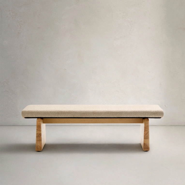 TOPAZ Frêne finition naturelle / Tissu Chenille beige KAVE HOME