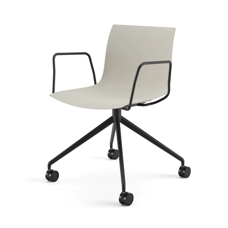 Fauteuil de bureau CATIFA RE 46 4 branches à  roulettes Ivoire ARPER