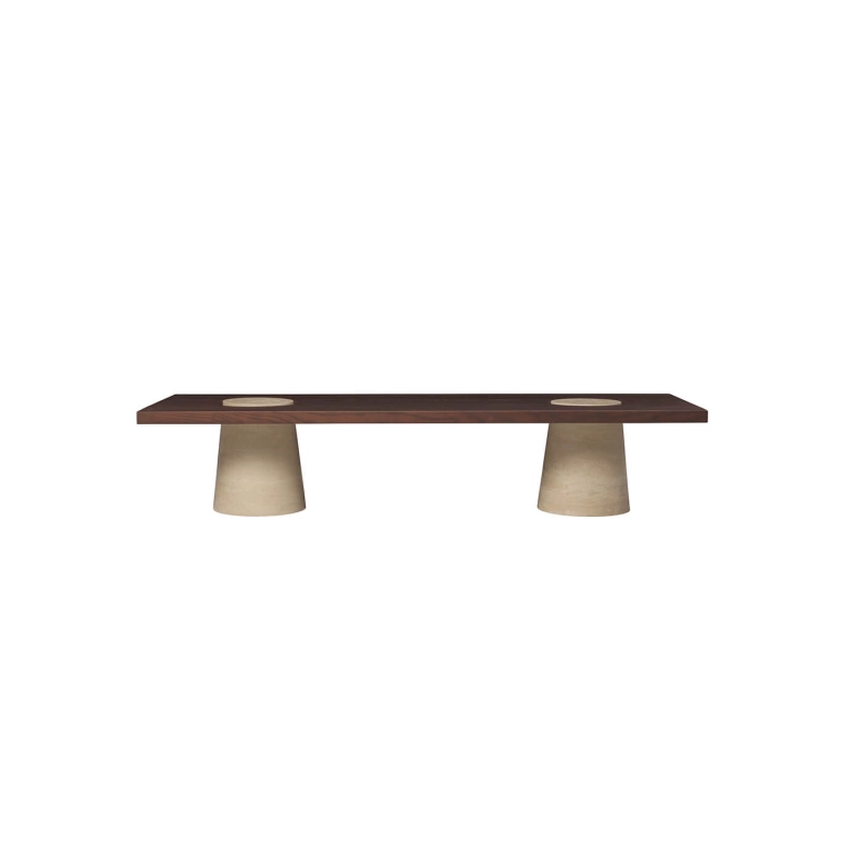Coffee Table GROVA W 55 Travertine FERM LIVING