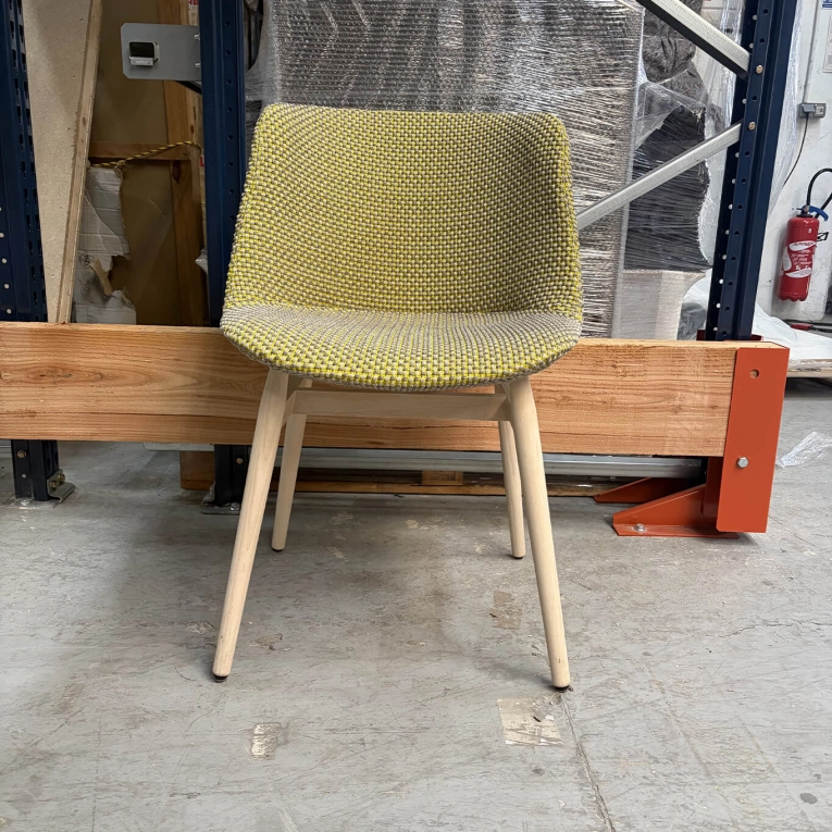 Dining Chair ADELE Tissu Piqué jaune PAOLA LENTI