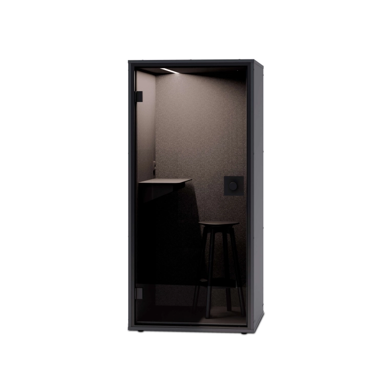 Cabine acoustique BA FOCUS Fond plein Noir BERLIN ACOUSTICS