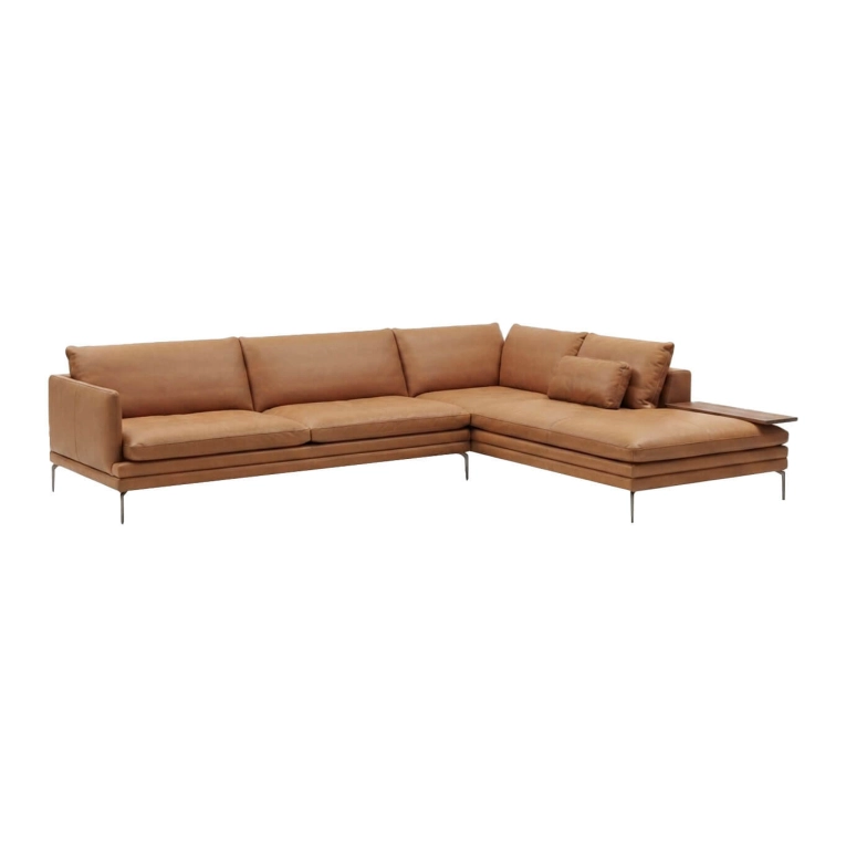WILLIAM avec chaise longue Cuir / Noyer Canaletto ZANOTTA