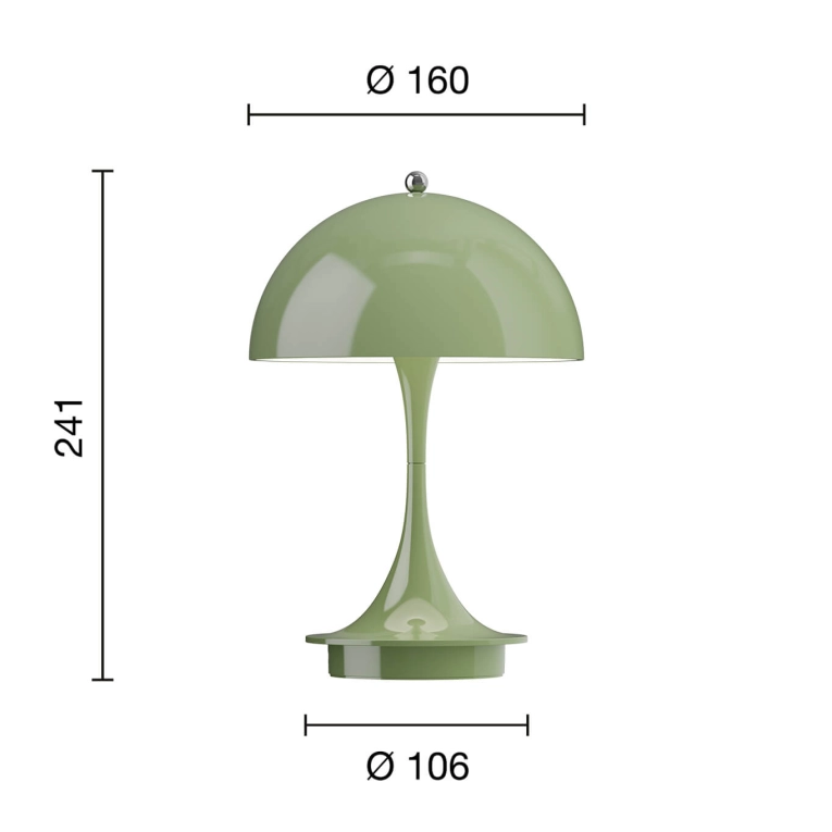 Portable Lamp PANTHELLA 160 PORTABLE V3 Opaque Moss Green LOUIS POULSEN