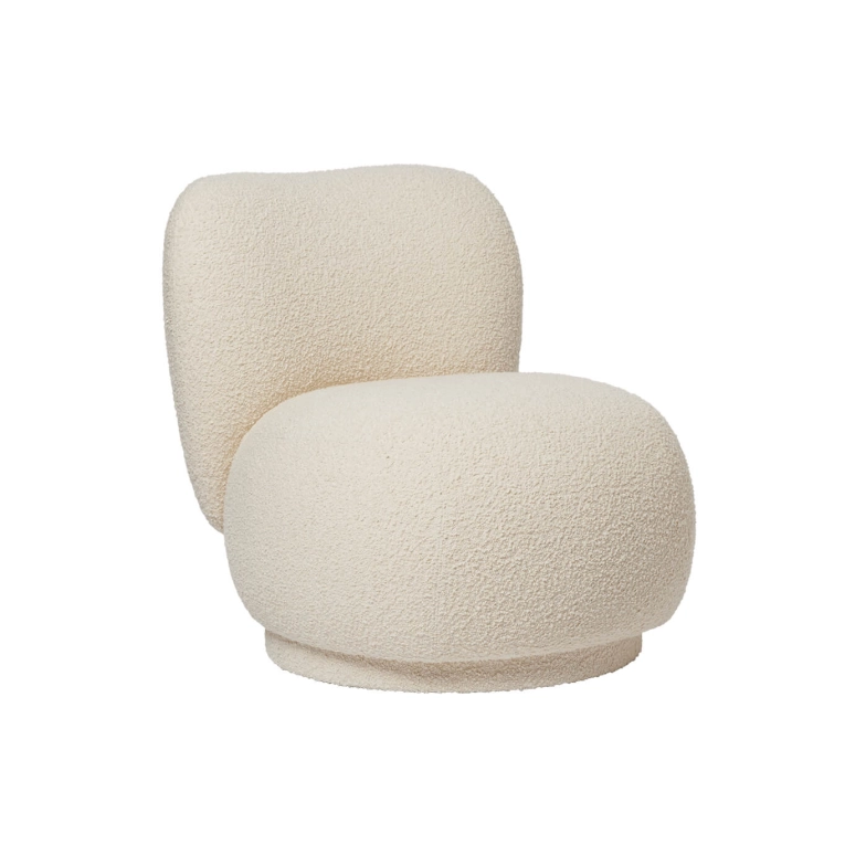 Easy chair RICO PICCOLO Fixed Nordic Bouclé Off-White FERM LIVING