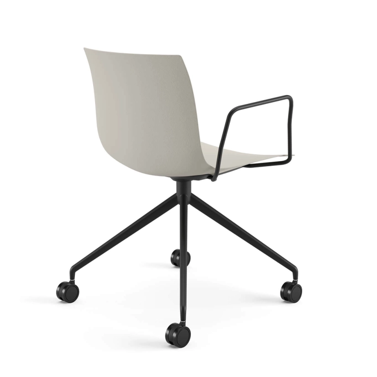 Fauteuil de bureau CATIFA RE 46 4 branches à  roulettes Ivoire ARPER