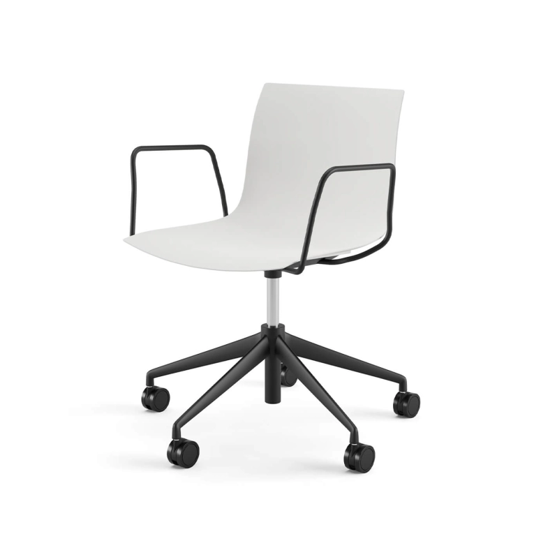 Fauteuil de bureau CATIFA RE 46 5 branches à  roulettes Blanc Lune ARPER