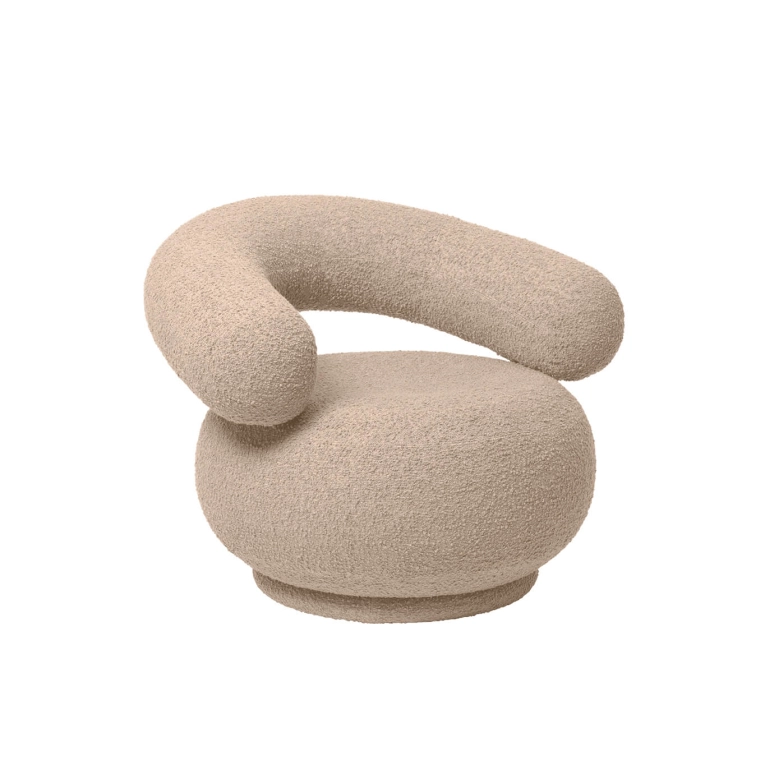 Easy chair ORBO Raw Bouclé Natural FERM LIVING