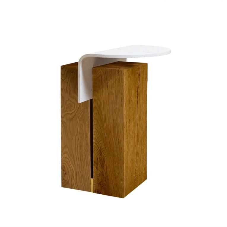 Side Table GHAN 92,8 M Natural oak/white plastic NOMA