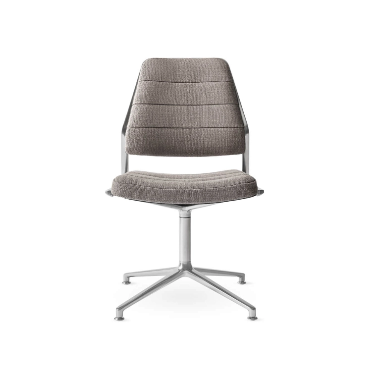 SWIVEL CHAIR 454 à patins tissu Tenzo / Aluminium poli VIPP