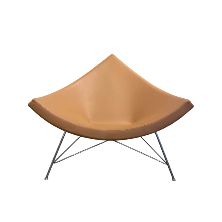 Easy chair COCONUT Brown leather VITRA