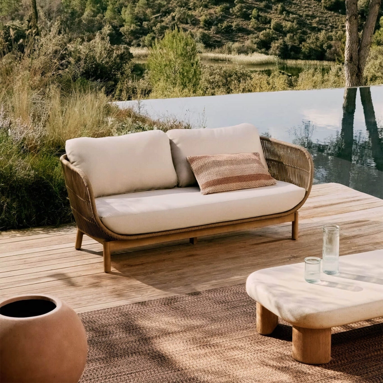CATALINA 3 places linéaire Corde Beige / Acacia KAVE HOME