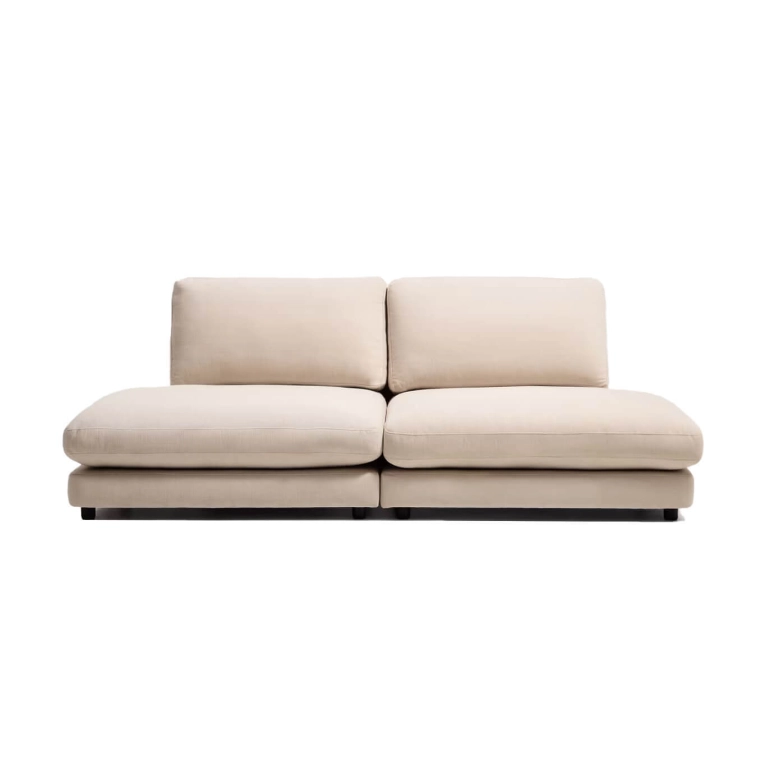 Canapé GALA 3 places sans accoudoirs Chenille Beige KAVE HOME