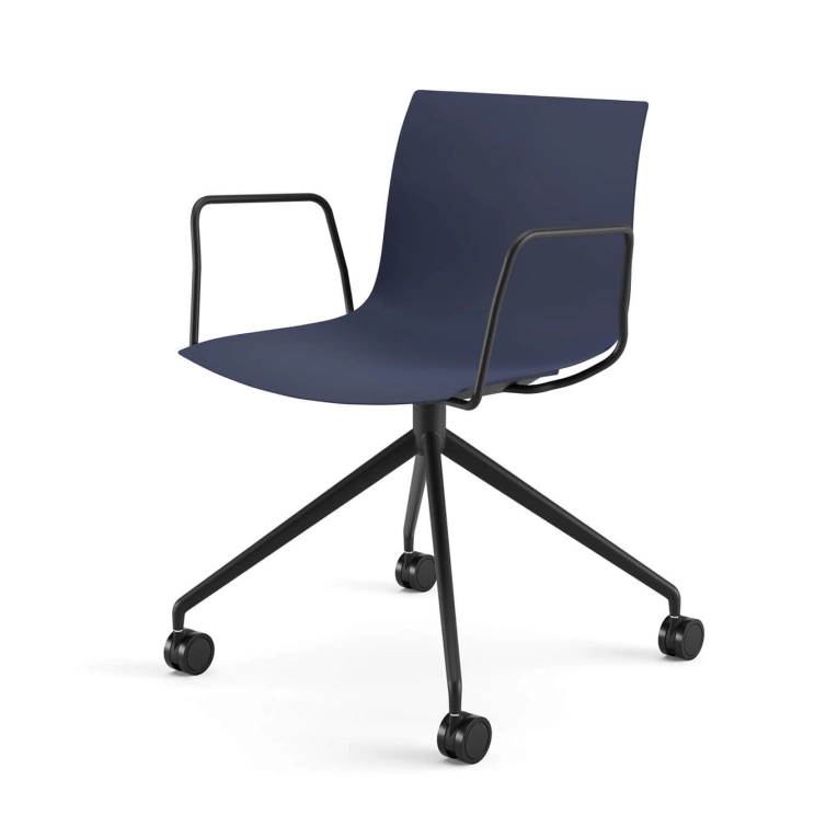 Fauteuil de bureau CATIFA RE 46 4 branches à roulettes Bleu nuit ARPER