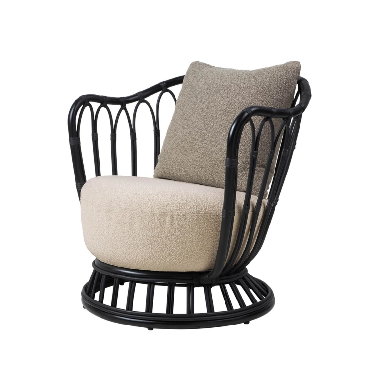Fauteuil extérieur GRACE OUTDOOR Noir/ Lorkey 43 GUBI