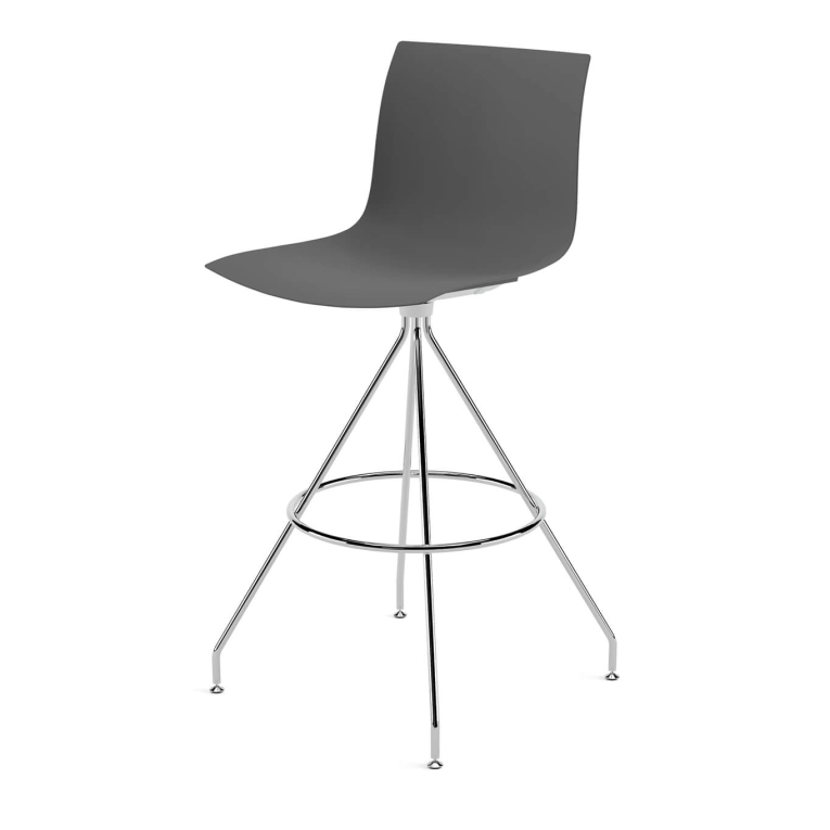 Tabouret haut CATIFA RE 46 pied central H 75 Anthracite ARPER