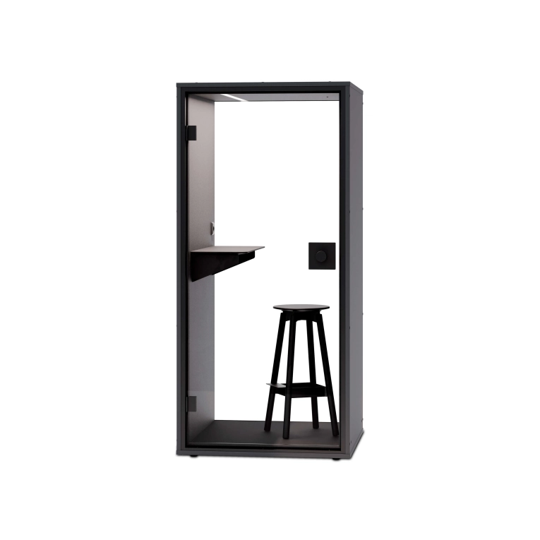 Cabine acoustique BA FOCUS Fond verre Noir BERLIN ACOUSTICS