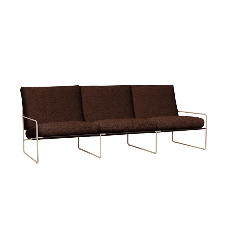 Canapé extérieur DESERT 3 Places Marron Accoudoirs Beige FERM LIVING