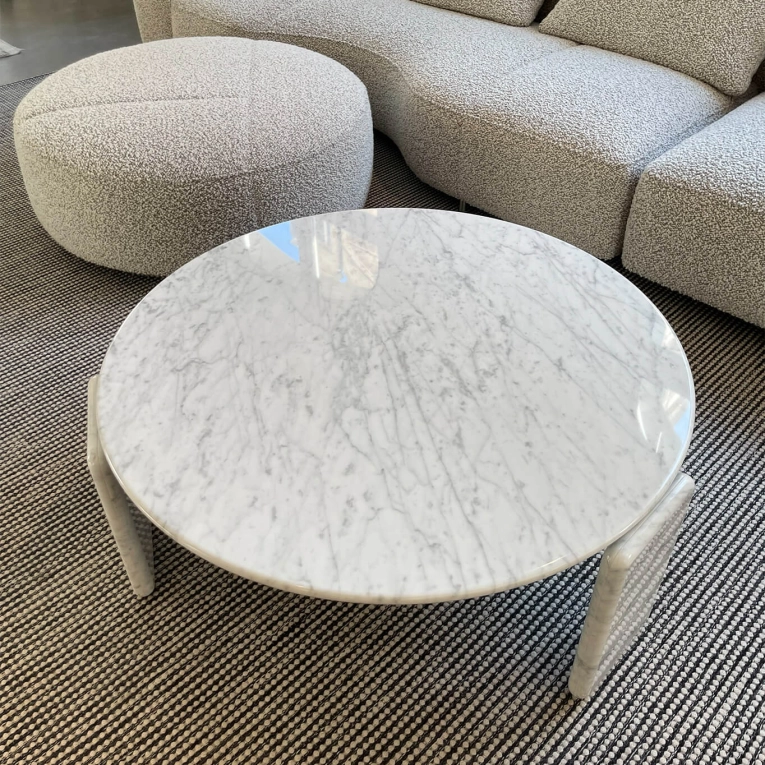 Table basse DRAKE Marbre Carrare Blanc MINOTTI