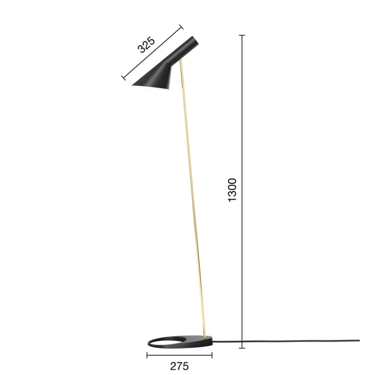 Floor Lamp AJ FLOOR Black / Brass LOUIS POULSEN
