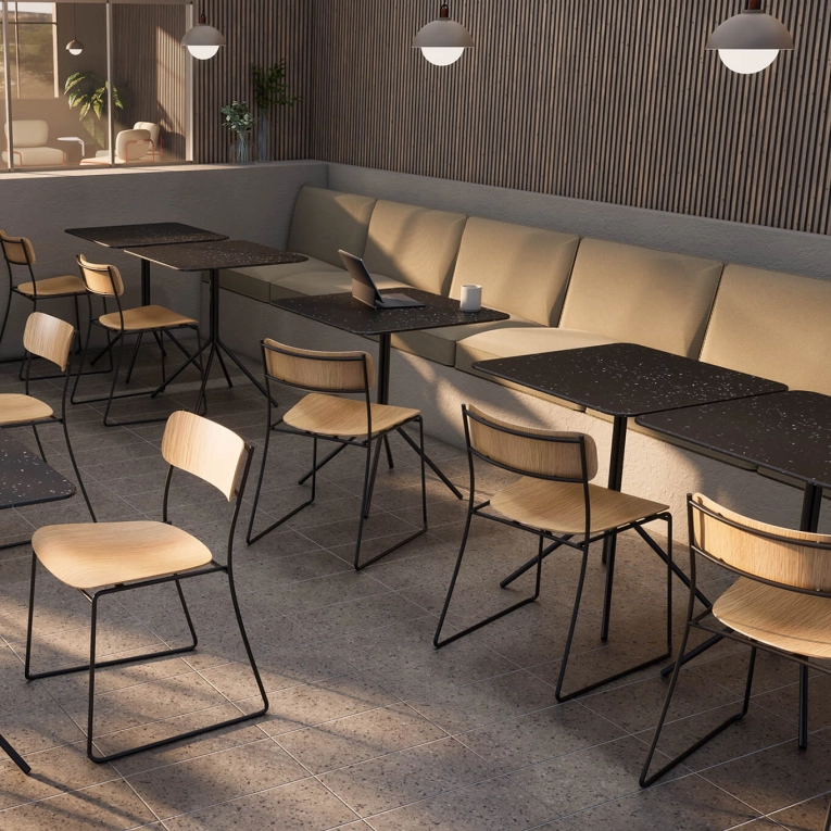 Dining Table KOMBU 84 Square Black Shells NOMA