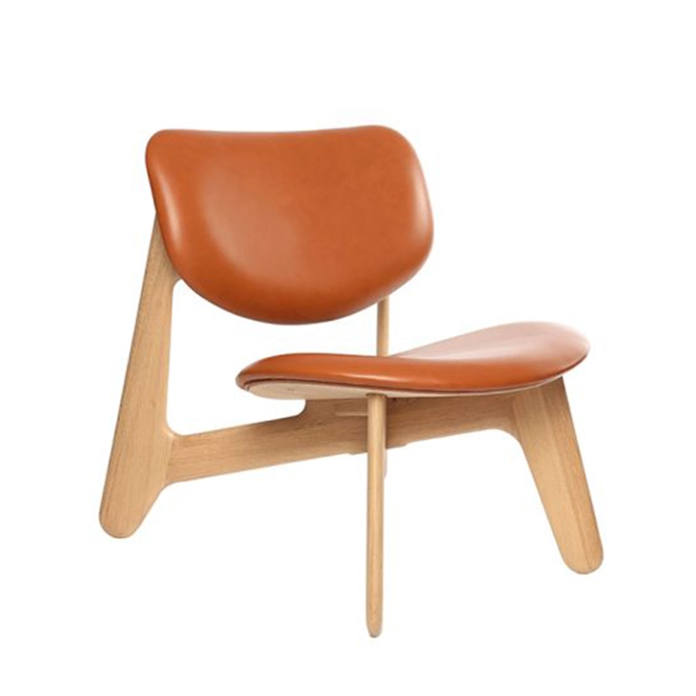 Fauteuil SLAB LOUNGE Chêne/ cuir cognac TOM DIXON