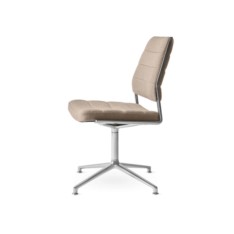SWIVEL CHAIR 454 à patins tissu Tide / Aluminium poli VIPP