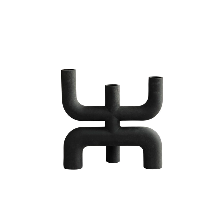 Candle Holder, Candlestick and Candle COBRA Black 101 COPENHAGEN