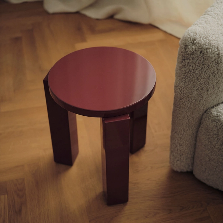 Stool ATLAS Ã 36 lacquered Burgundy NEW WORKS