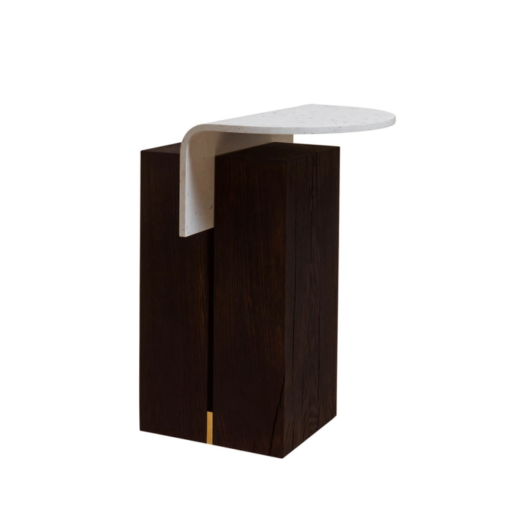Side Table GHAN 92.8 M Stained oak/ white plastic NOMA
