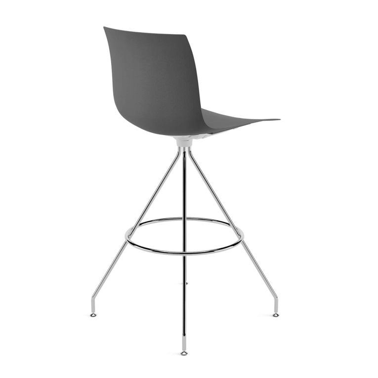 Tabouret haut CATIFA RE 46 pied central H 75 Anthracite ARPER