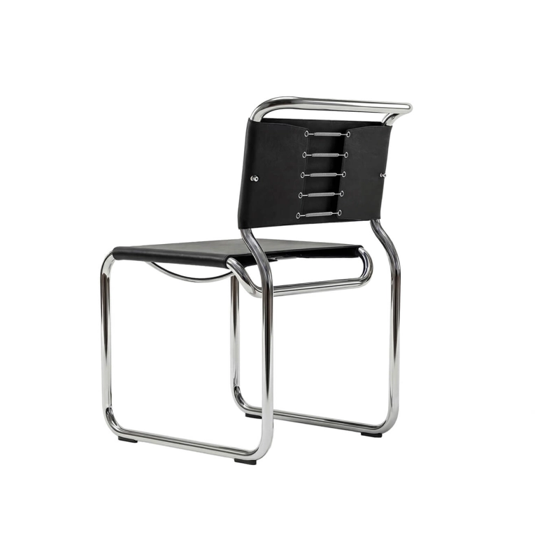 Dining Chair CH66 Black Leather KARAKTER X CASSINA