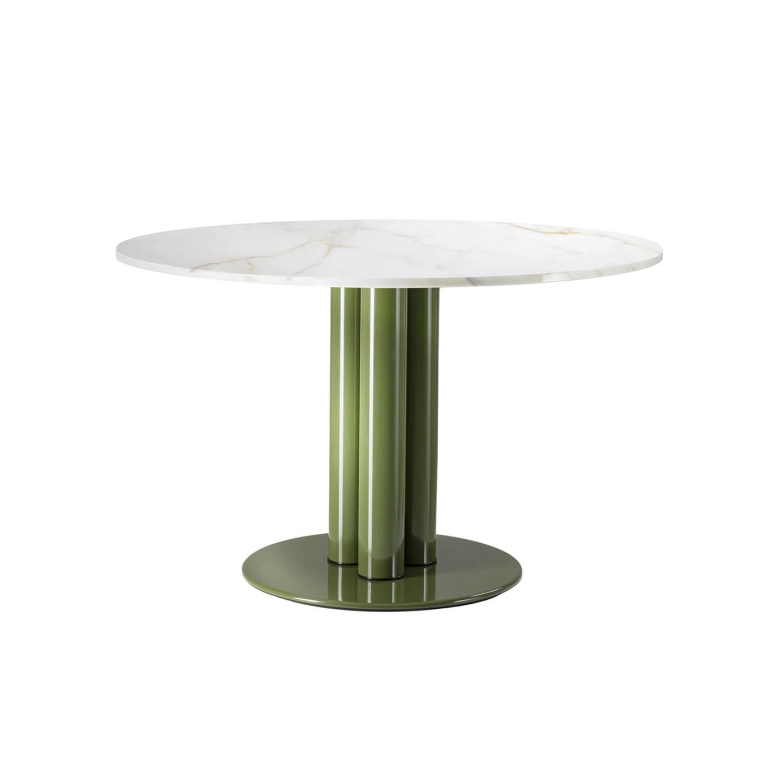 Dining Table MARCUSO Ø 120 Calacatta marble/ algae ZANOTTA