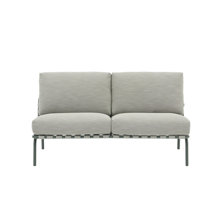 Outdoor Sofa SETTLE 2 places Ribbed Weave 2/Dark green MUUTO