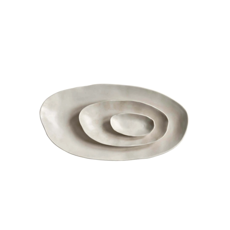 Plateau, plat Set de 3 NATIVE OVAL TRAY Bouleau 101 COPENHAGEN