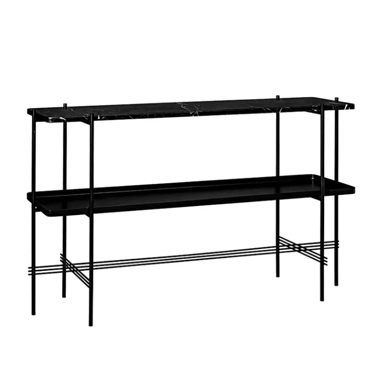 TS H 72 avec plateau Marbre Marquina Noir GUBI