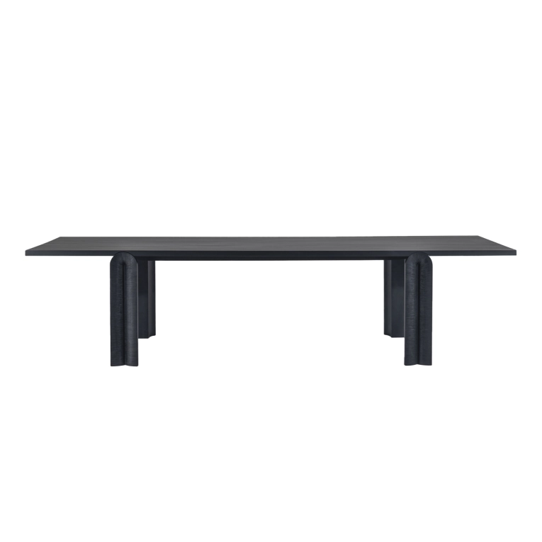 Table NAVE Érable Noir rainures sculptées ZANAT