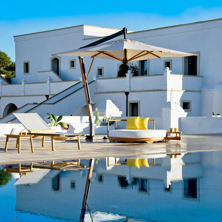 Accessoire extérieur Parasol SALENTO avec mât latéral Aluminium Effet bois UNOPIÙ