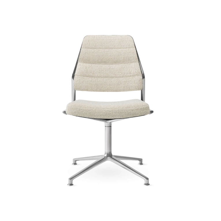 SWIVEL CHAIR 454 à patins tissu Wavy / Aluminium poli VIPP
